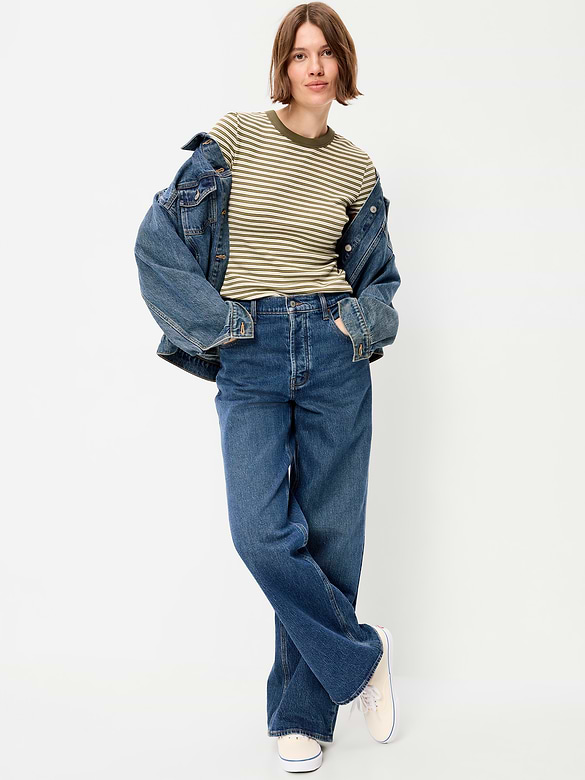 Snug Crew-Neck Ribbed T-Shirt