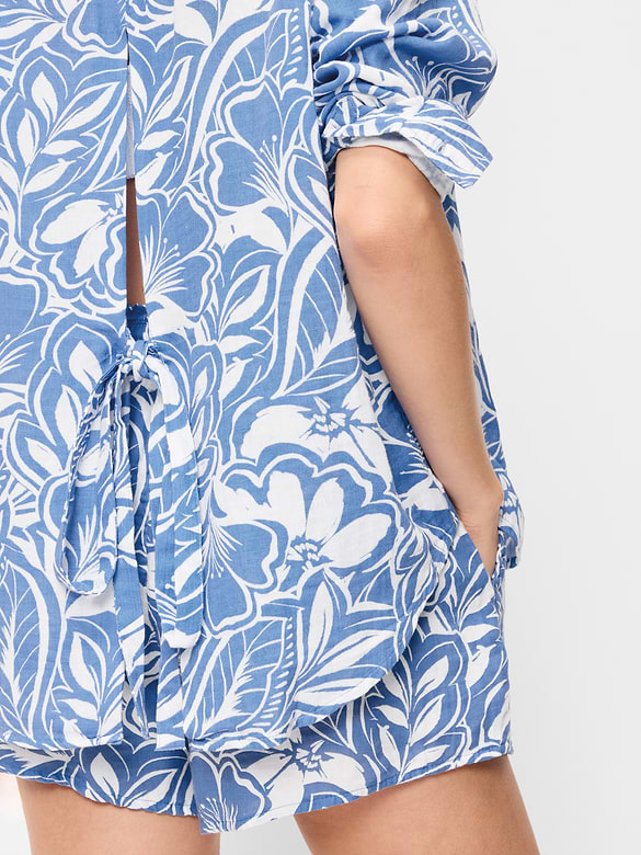 Open-Back Button-Down Shirt