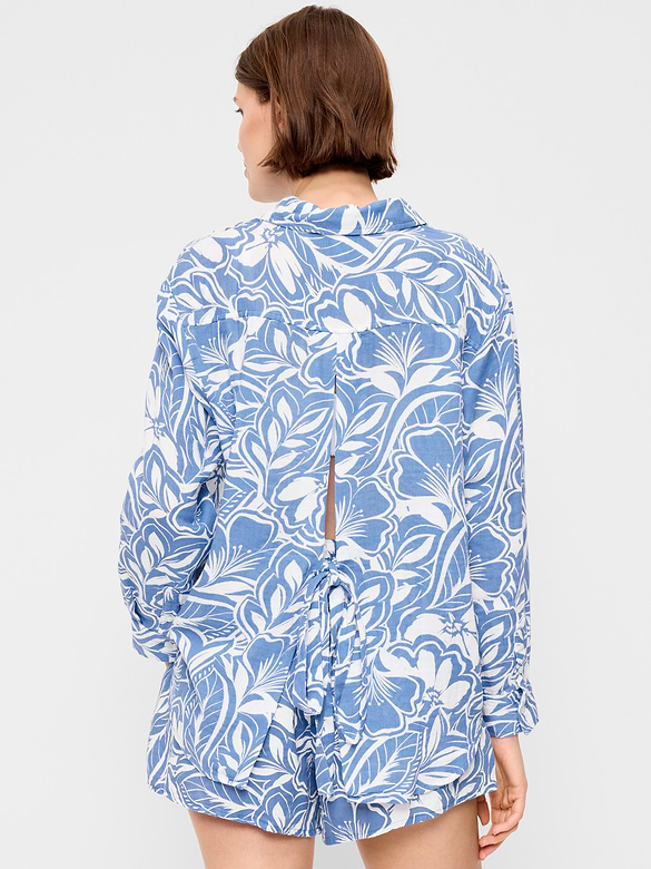 Open-Back Button-Down Shirt
