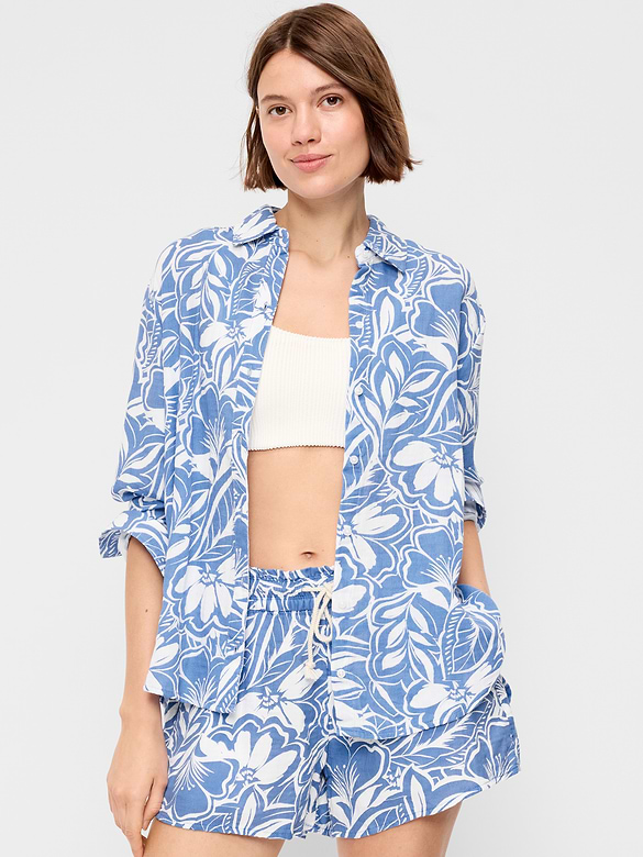 Open-Back Button-Down Shirt