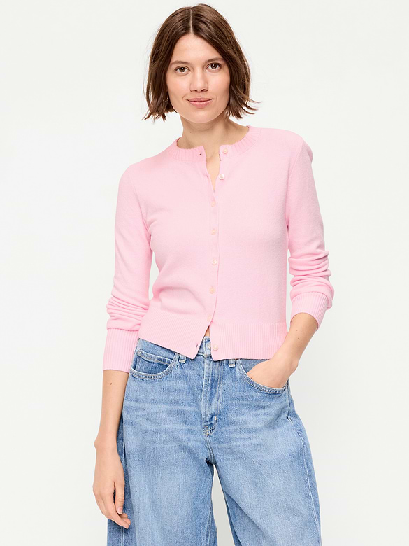 SoSoft Cropped Crew-Neck Cardigan
