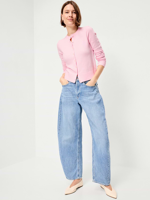 SoSoft Cropped Crew-Neck Cardigan