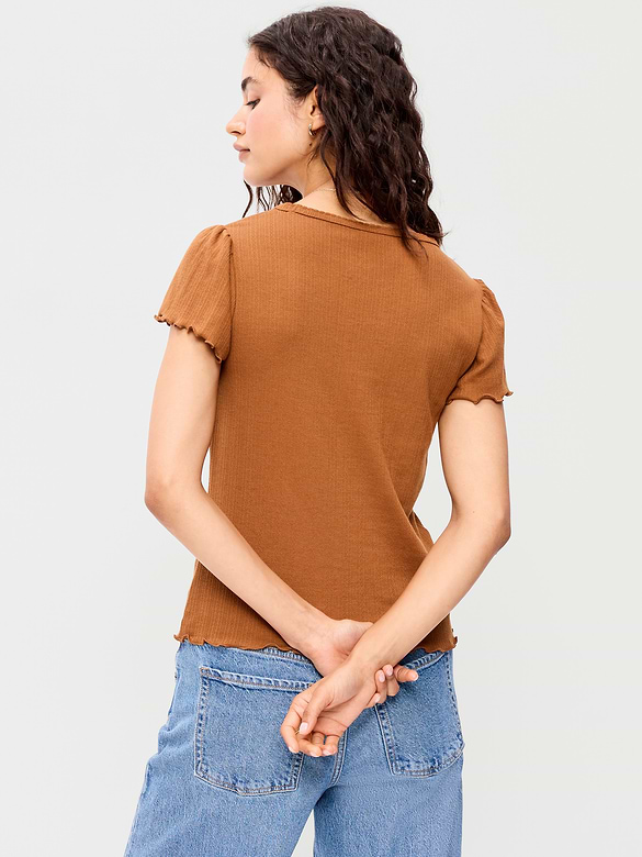 Lettuce-Edge Pointelle Top
