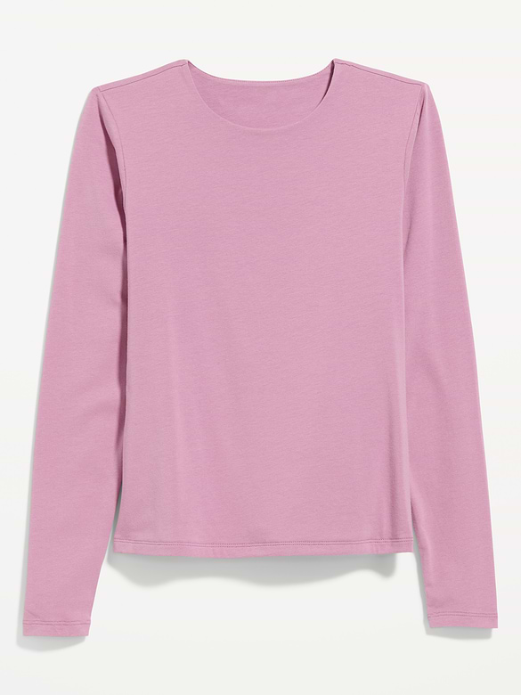Hug Double-Layer Crew-Neck Long-Sleeve Top