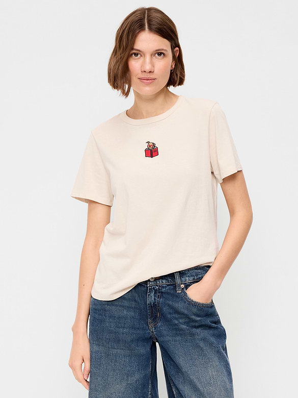 T-shirt passe-partout ras du cou à imprimé