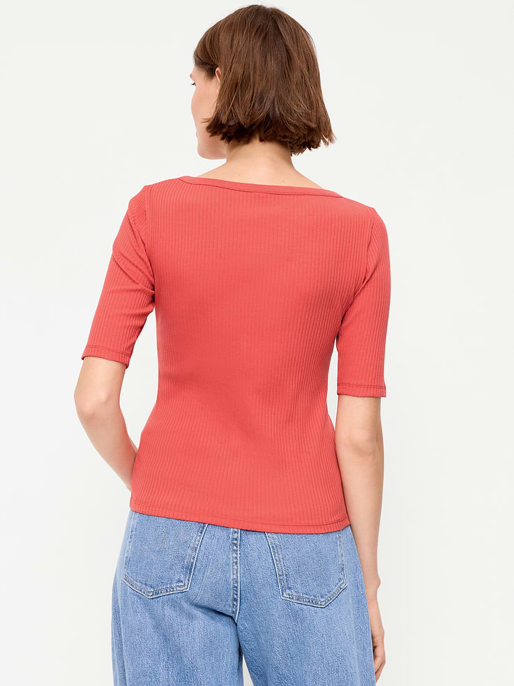 Image number 2 showing, Scoop-Neck Fitted Henley Top