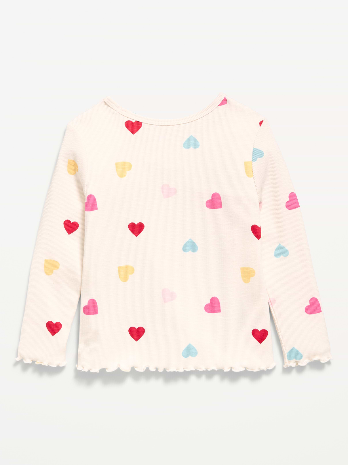 Image number 2 showing, Printed Fitted Long-Sleeve Ribbed T-Shirt for Toddler Girls