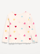 Image number 2 showing, Printed Fitted Long-Sleeve Ribbed T-Shirt for Toddler Girls