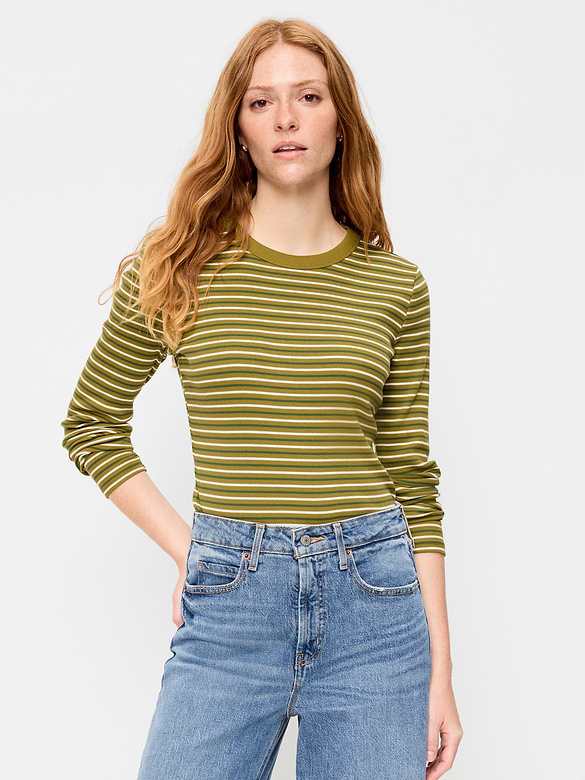 Snug Crew-Neck Long Sleeve T-Shirt