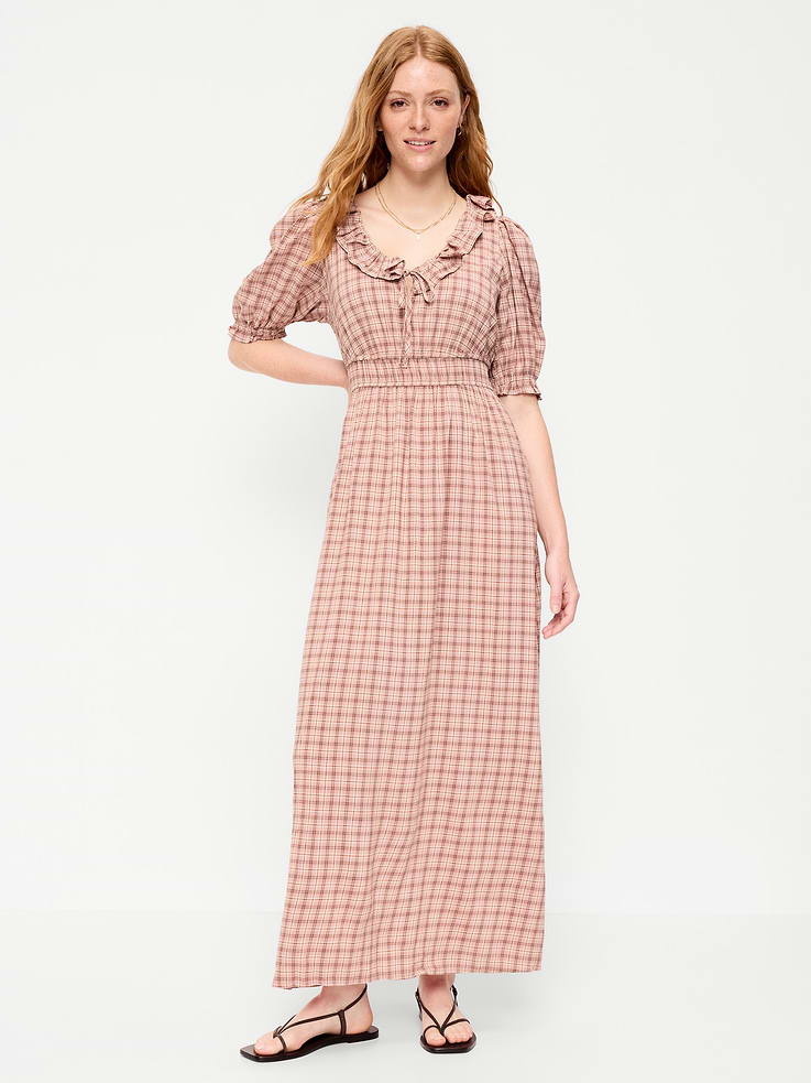 Image number 1 showing, Ruffle-Trim Boho Maxi Dress