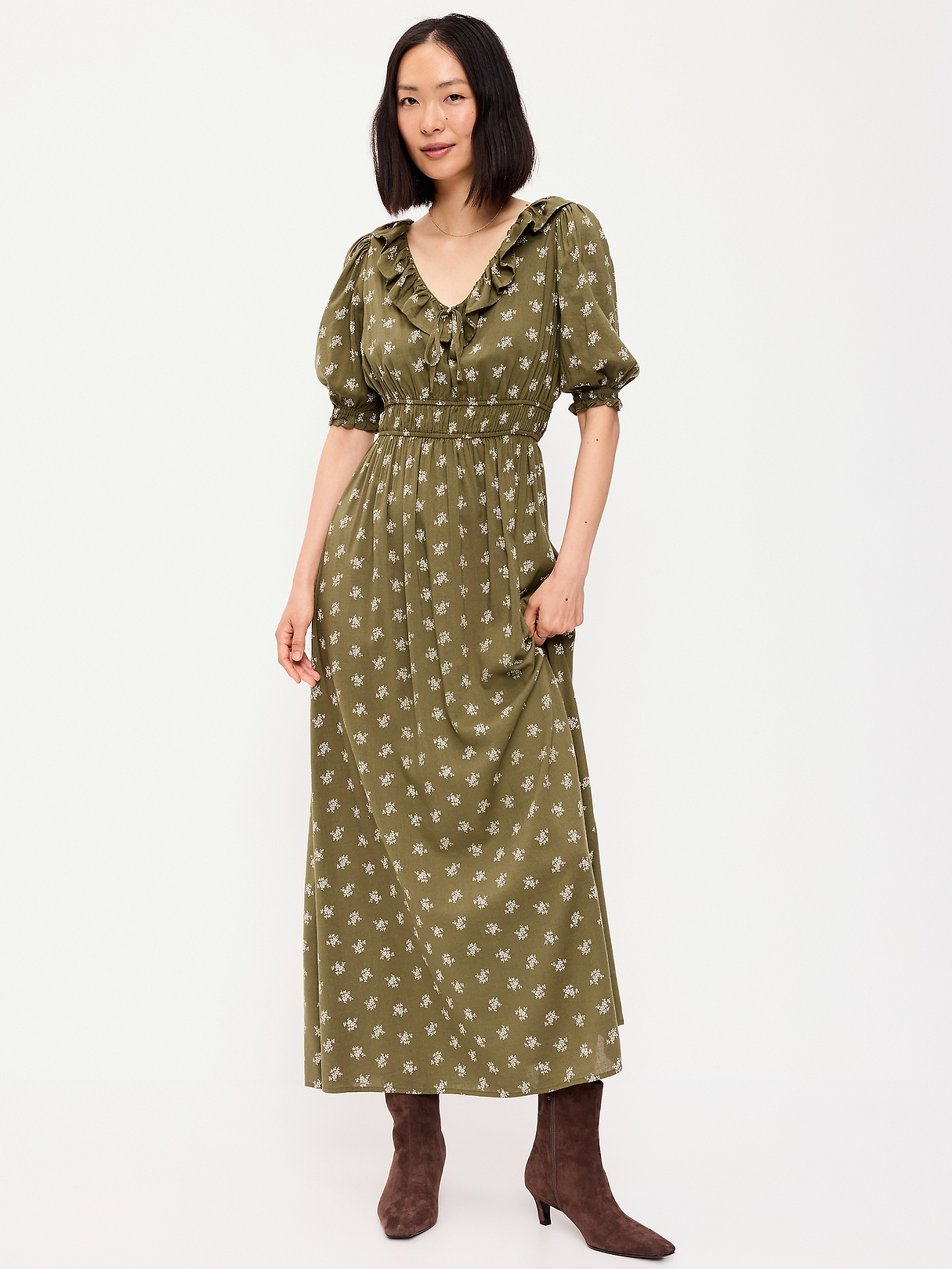 Ruffle-Collar Boho Maxi Dress | Old Navy