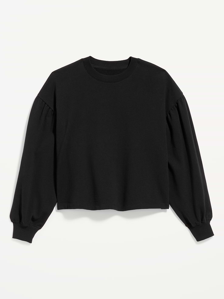 Image number 4 showing, SoComfy Oversized Puff-Sleeve Cropped Sweatshirt
