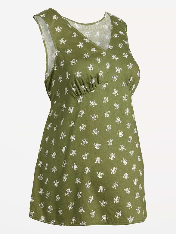 Maternity Sleeveless V-Neck Tie-Back Top