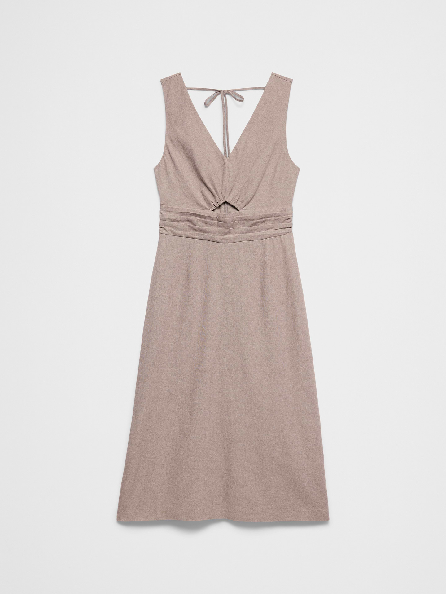 Image number 4 showing, Linen-Blend Cutout Midi Dress