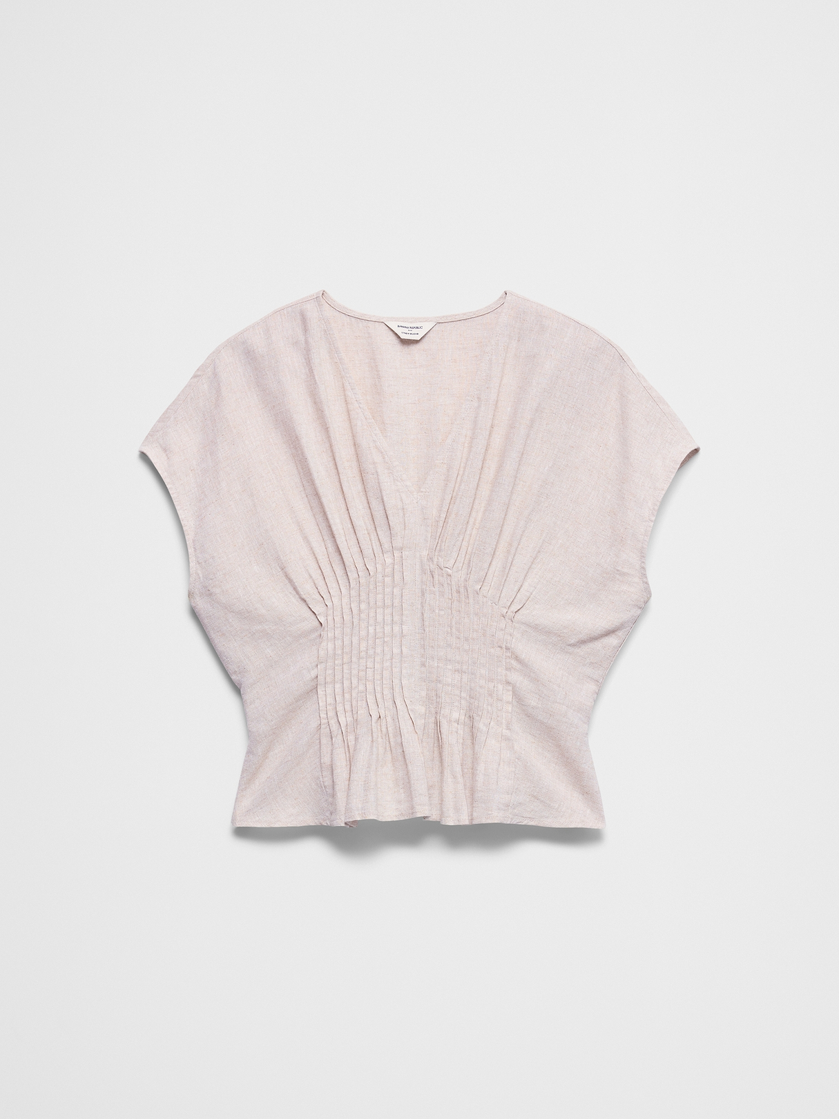 Linen-Blend Pintuck-Waist Top | Banana Republic Factory