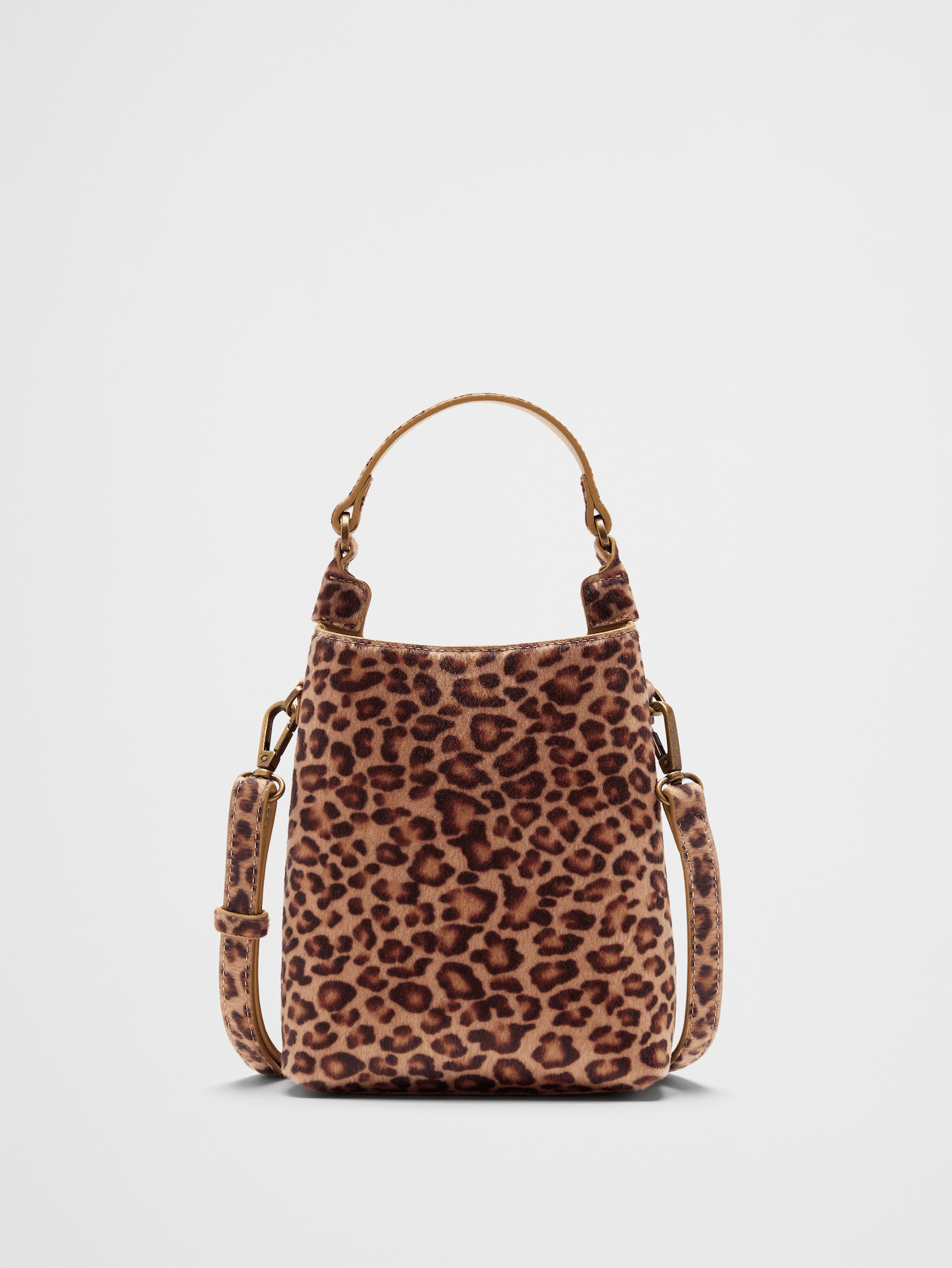 Image number 1 showing, Vegan Leather Micro Mini Bucket Crossbody Bag