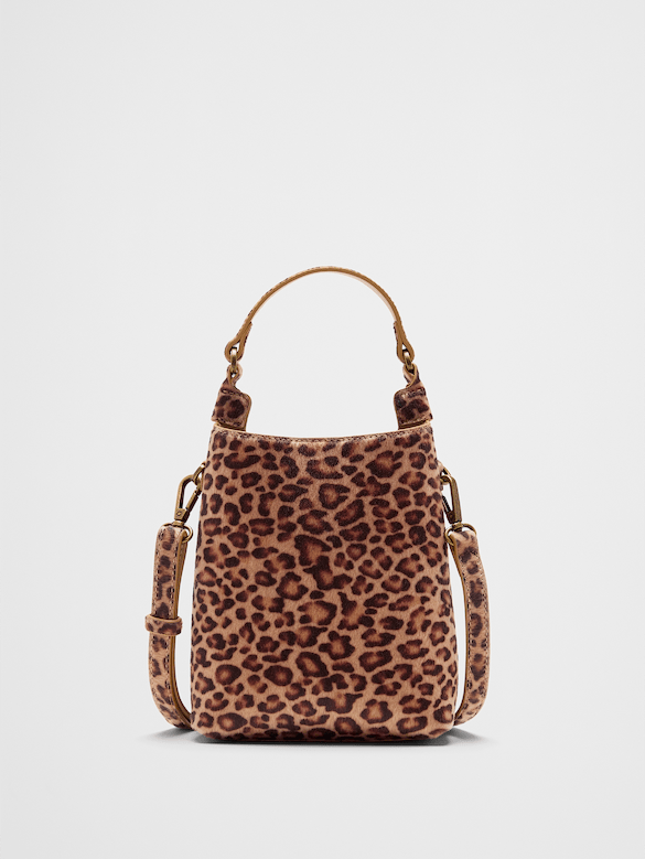 Vegan Leather Micro Mini Bucket Crossbody Bag