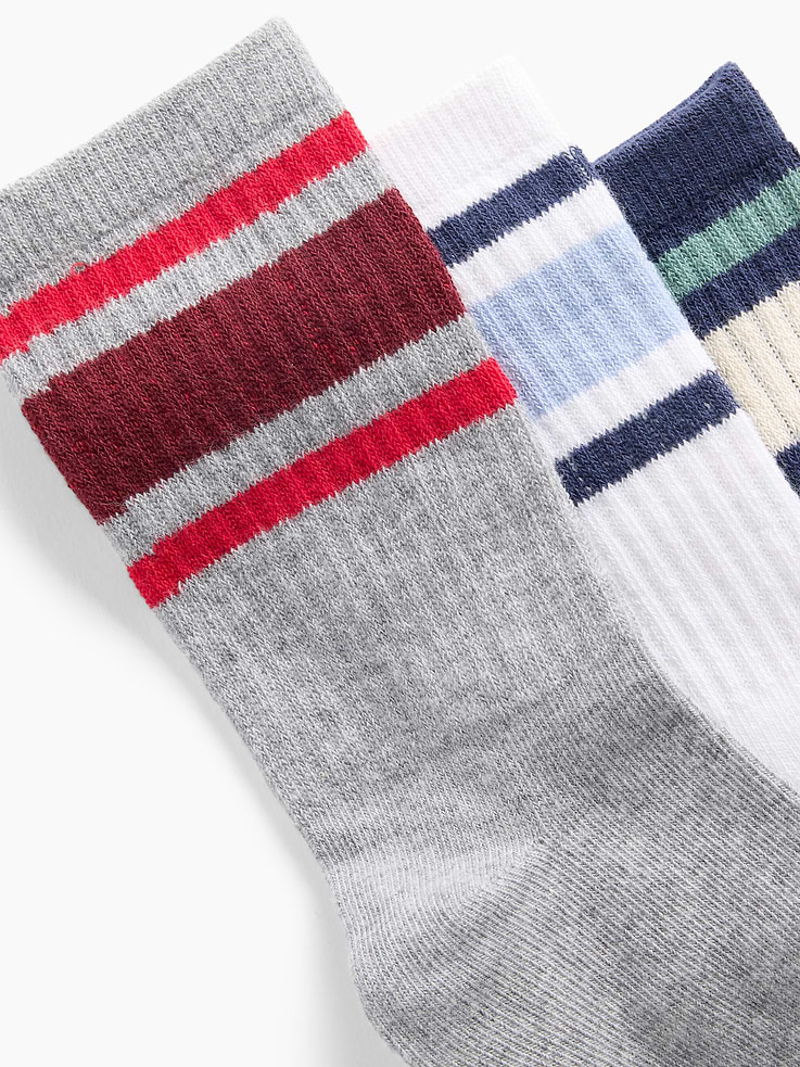 Image number 2 showing, Kids Stripe Crew Socks (3-Pack)
