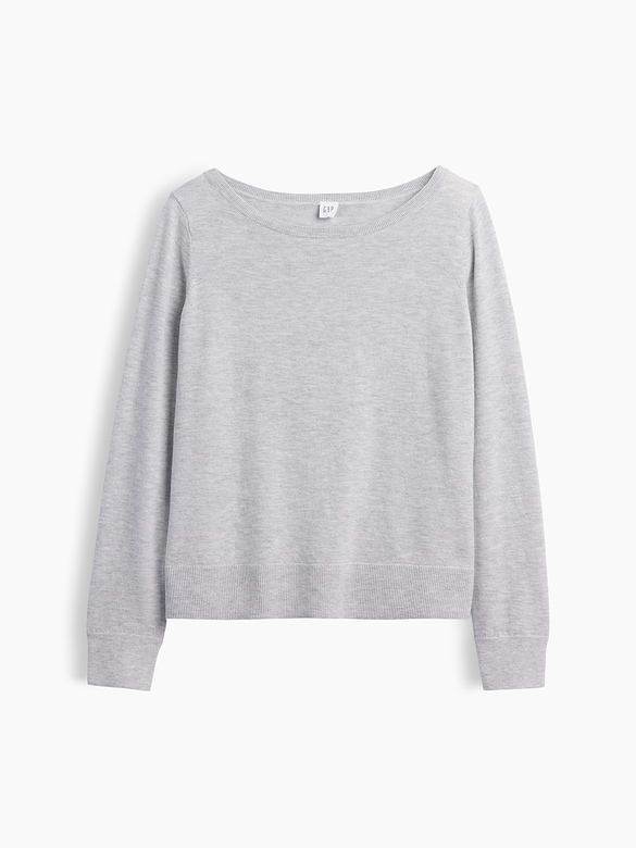 Relaxed Jersey Boatneck Sweater