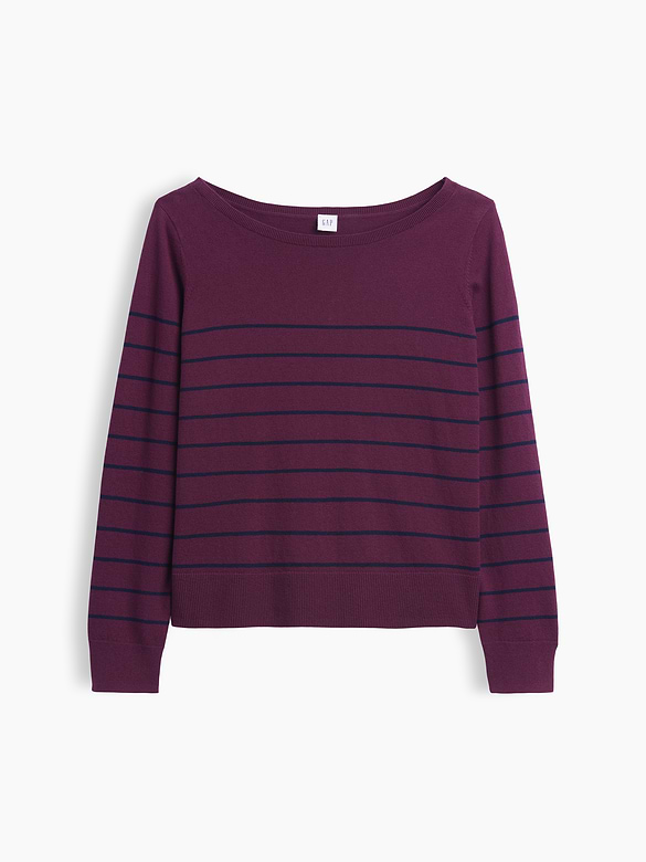 Relaxed Jersey Boatneck Sweater