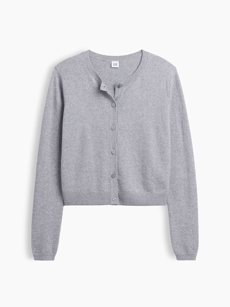 Image number 5 showing, CashSoft Cropped Crewneck Cardigan