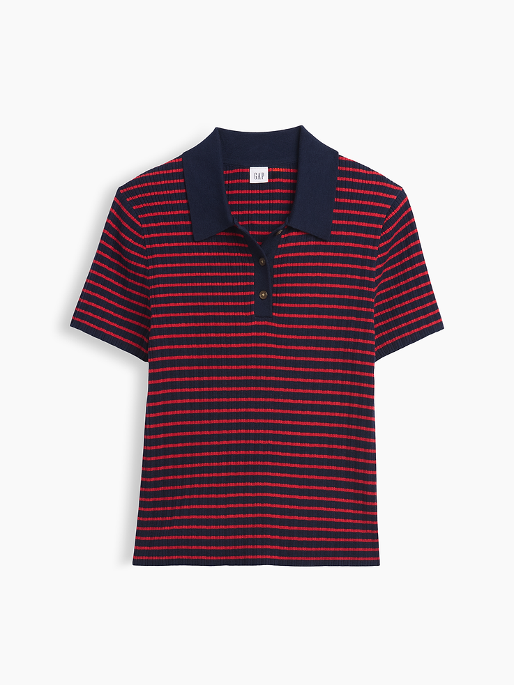 Image number 5 showing, Ribbed Sweater Polo Shirt
