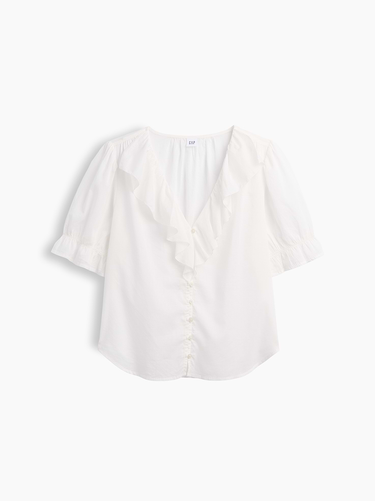 Image number 5 showing, Relaxed V-Neck Ruffle Top