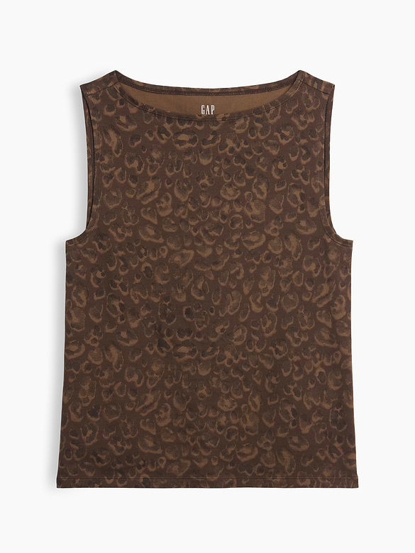 Sleeveless Boatneck Tank Top
