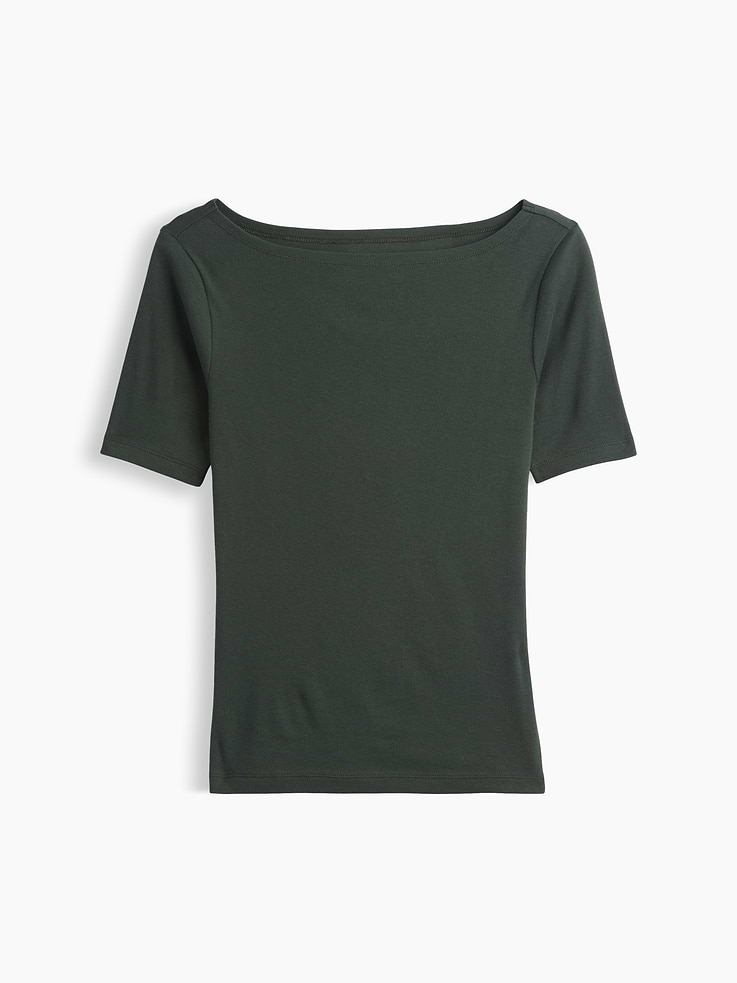Image number 5 showing, Modern Ribbed Boatneck Top