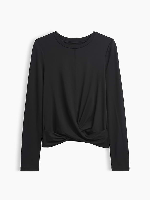 GapFit Brushed Jersey Crossover Top