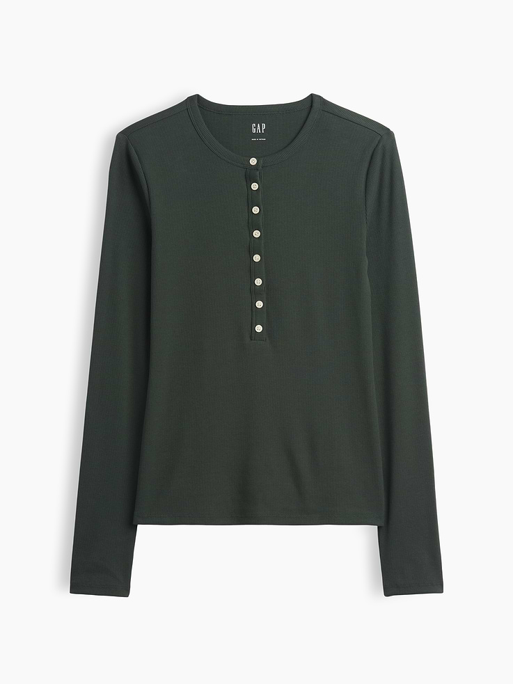 Image number 5 showing, Ribbed Henley T-Shirt