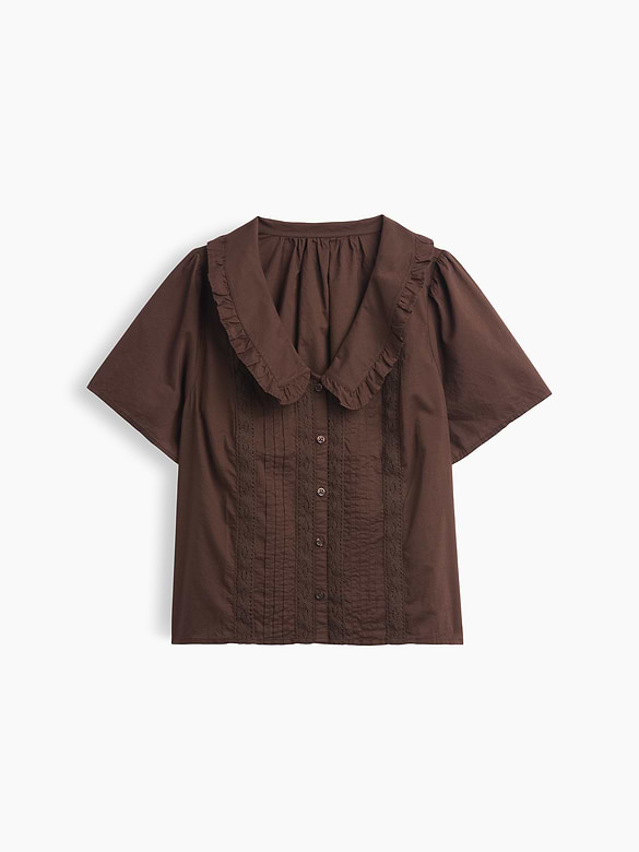 Relaxed Lace-Trim Top