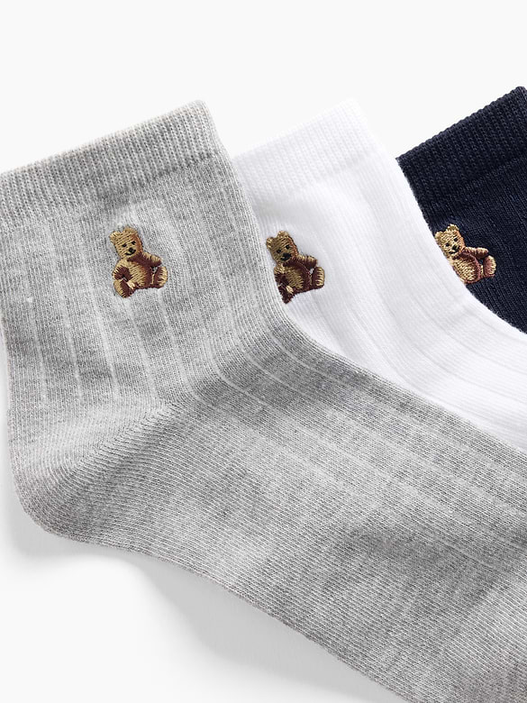 Brannan Bear Quarter Crew Socks (3-Pack)