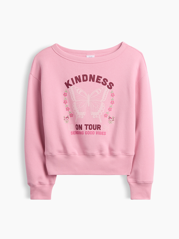 Kids Relaxed Crewneck Graphic Sweatshirt