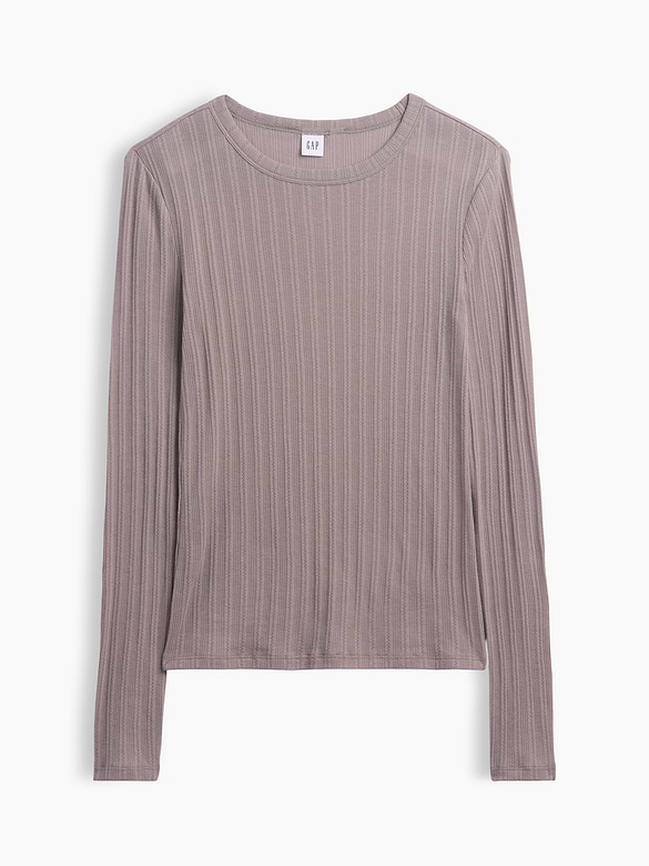 Essential Ribbed Pointelle T-Shirt