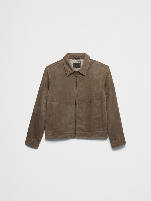 Vegan Suede Zip Jacket