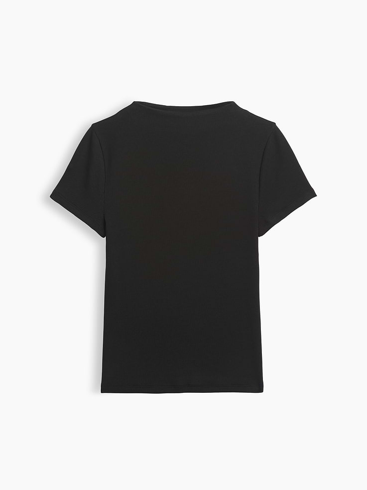 L'image numéro 5 présente T-shirt court côtelé moderne à col montant