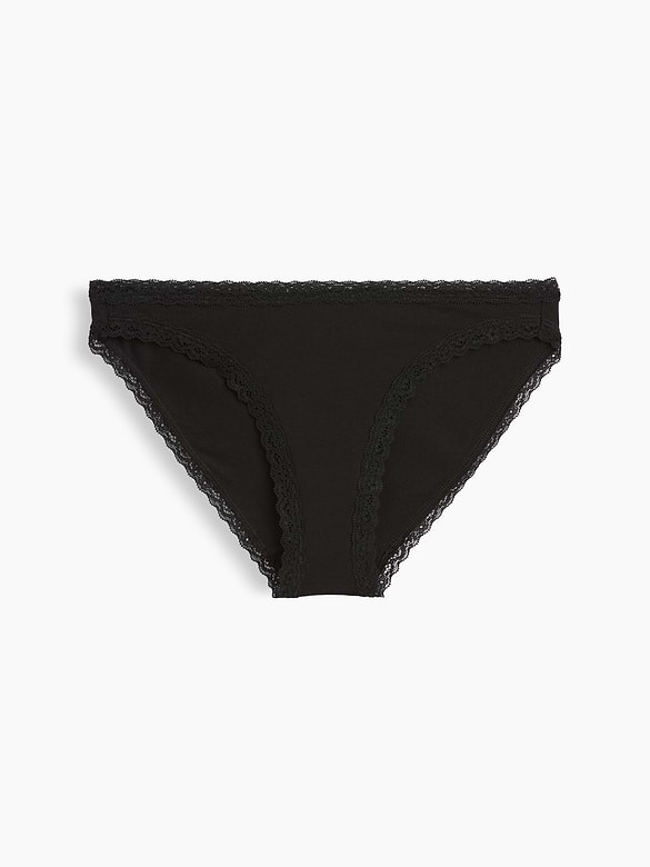 SoftMade Organic Stretch Cotton Lace-Trim Bikini