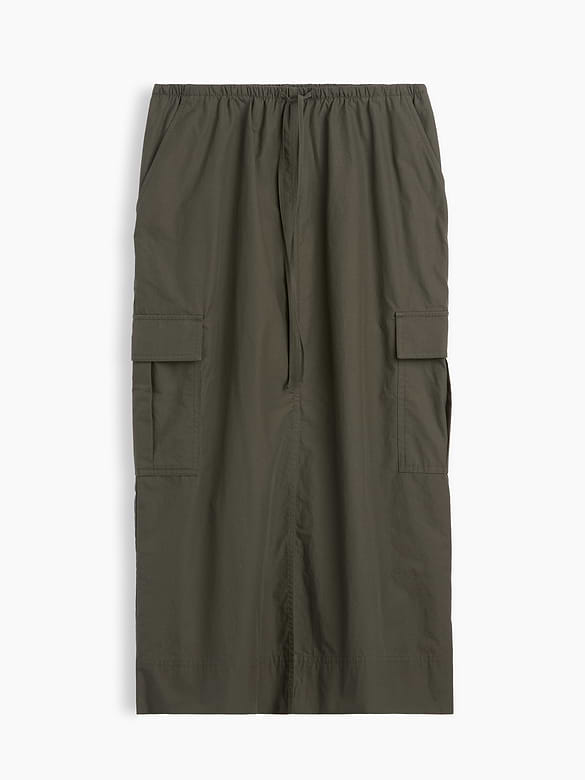 Poplin Easy Cargo Maxi Skirt