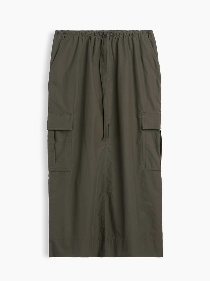 Image number 6 showing, Poplin Easy Cargo Maxi Skirt