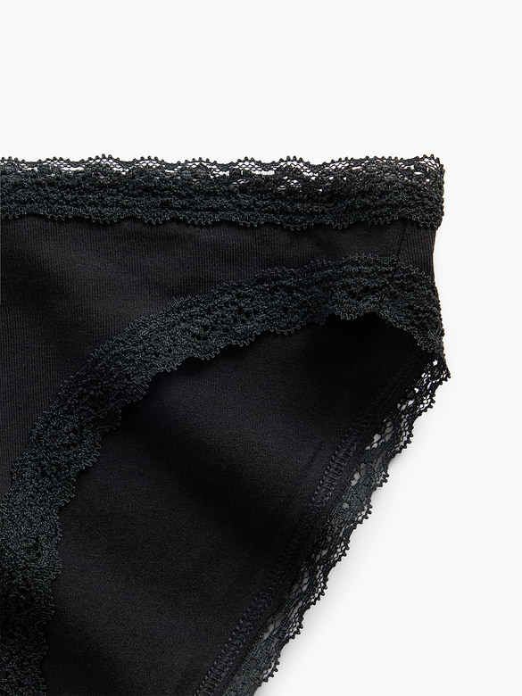 SoftMade Organic Stretch Cotton Lace-Trim Bikini