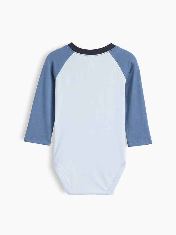 Baby Organic Cotton Colorblock Raglan Bodysuit