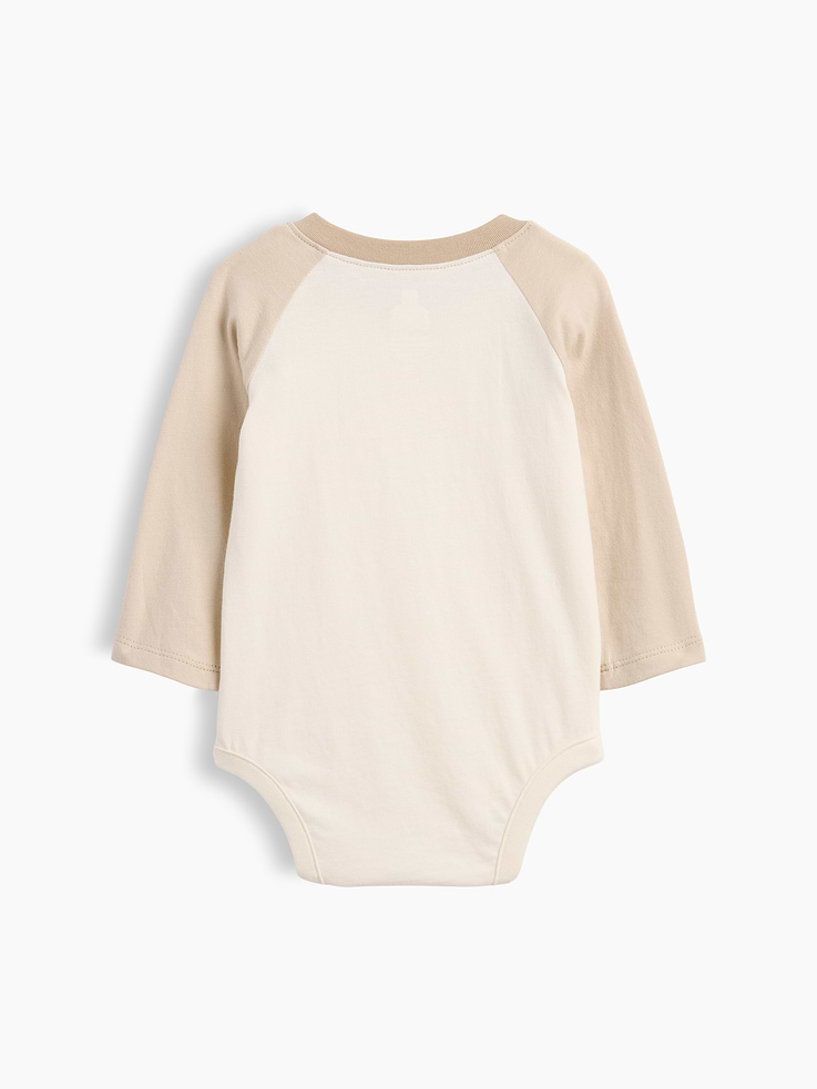 Image number 2 showing, Baby Organic Cotton Colorblock Raglan Bodysuit