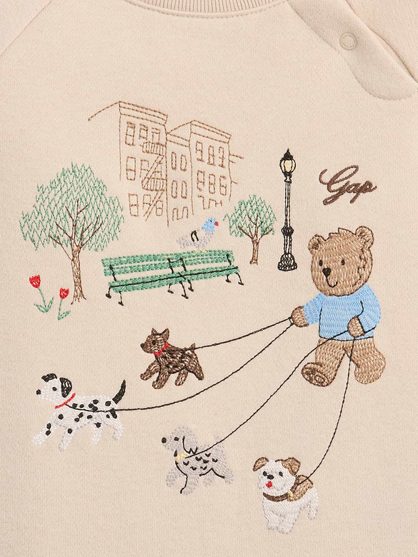 Baby VintageSoft Embroidered Brannan Bear Raglan One-Piece