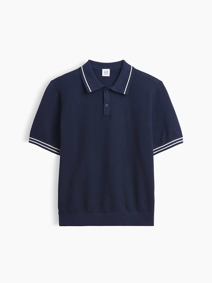 Image number 1 showing, Kids Relaxed Sweater Polo Shirt