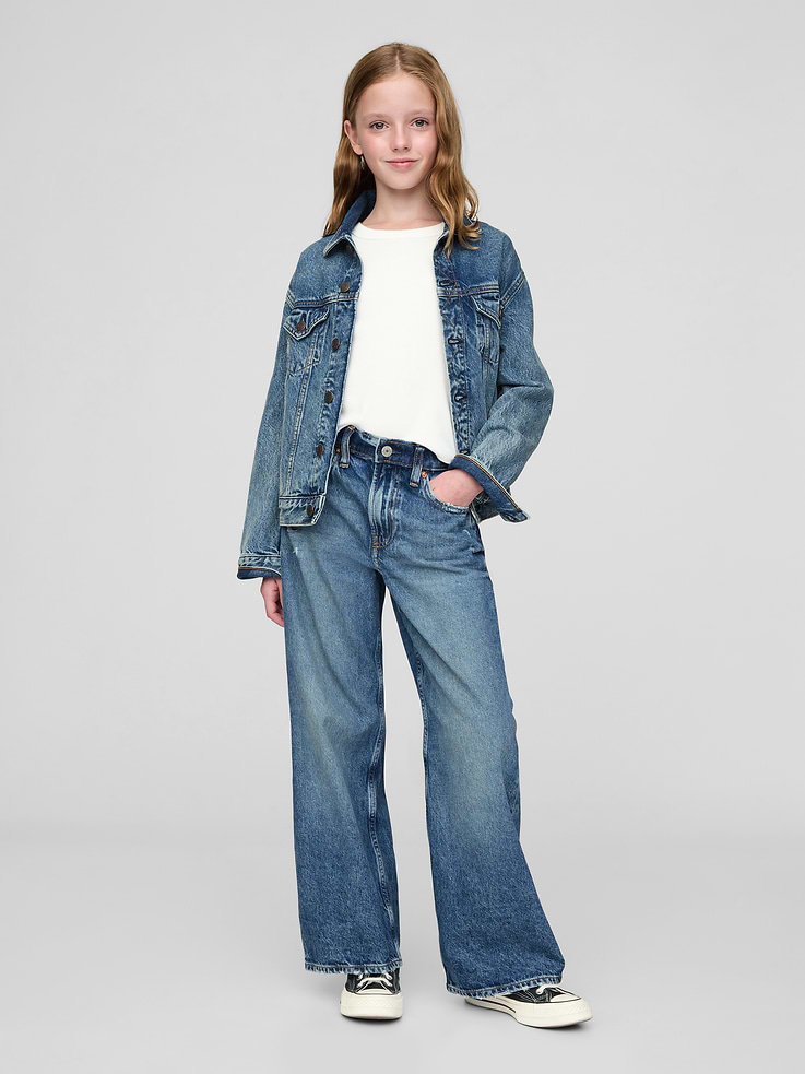 Image number 1 showing, Kids Low Rise Stride Wide-Leg Jeans