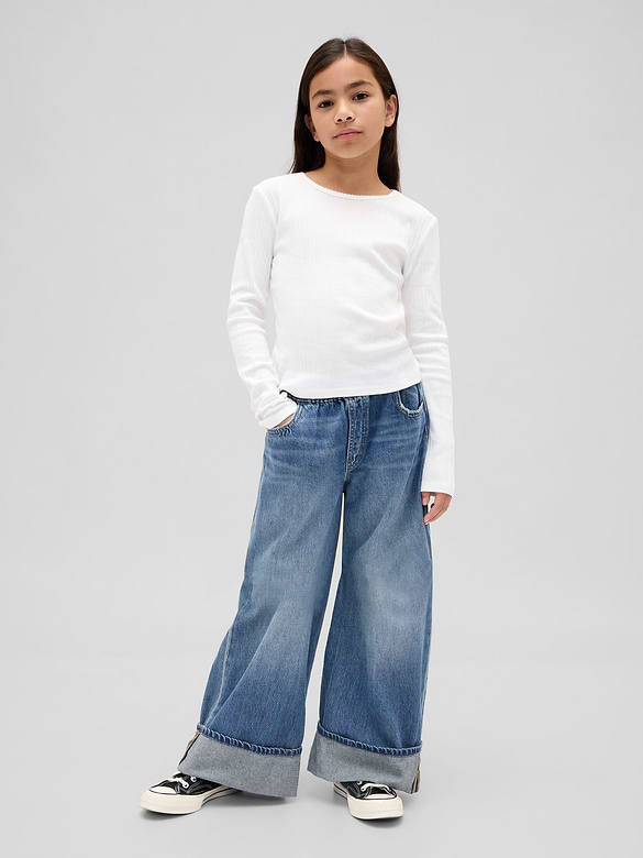 Kids Low Rise Easy Cuffed Baggy Jeans
