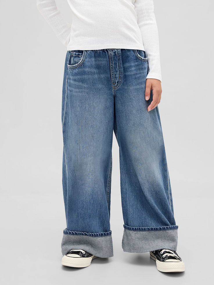 Image number 3 showing, Kids Low Rise Easy Cuffed Baggy Jeans