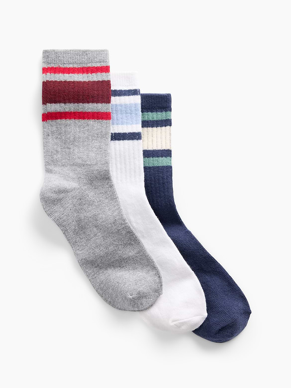 Kids Stripe Crew Socks (3-Pack)