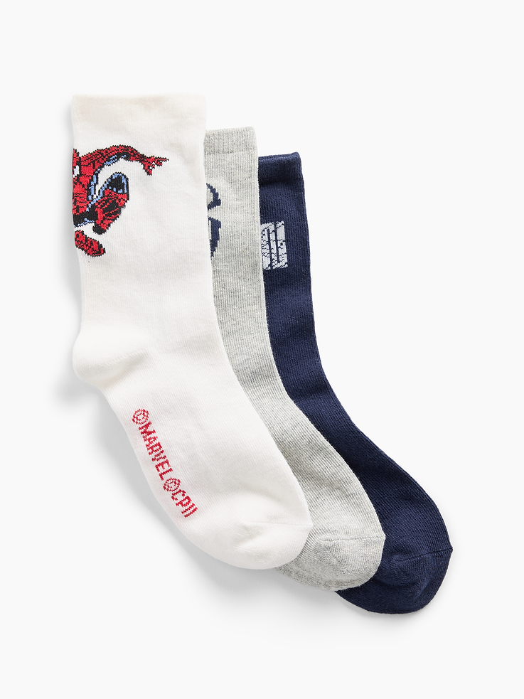 Image number 1 showing, GapKids Marvel Spider-Man Crew Socks (3-Pack)